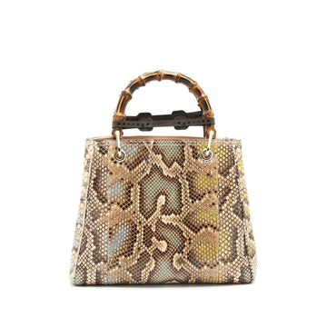 Gucci Python Leather Bamboo Handle Diana Tote Bag