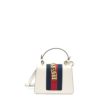 Gucci Mini Top Handle Sylvie Bag Calfskin White