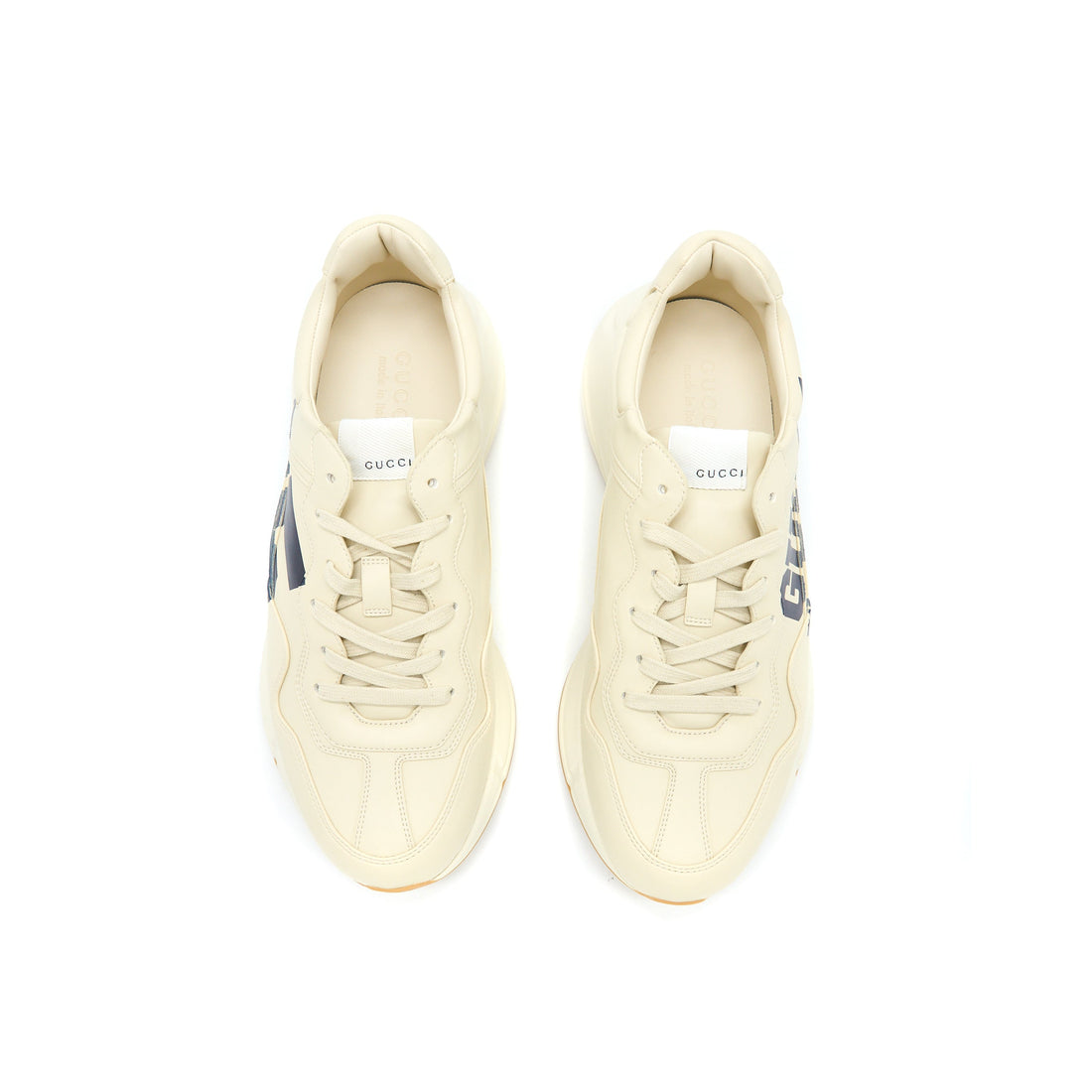 Gucci Size 10 Men?s Rhyton Sneaker with "25" Leather Ivory/Multicolour