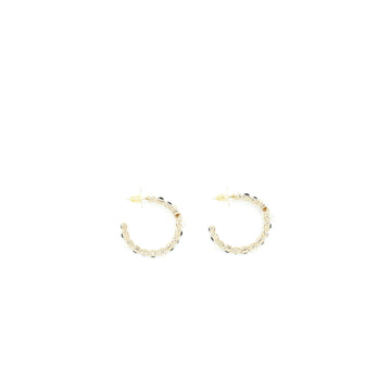 Chanel Round CC Black Earrings With Pearl