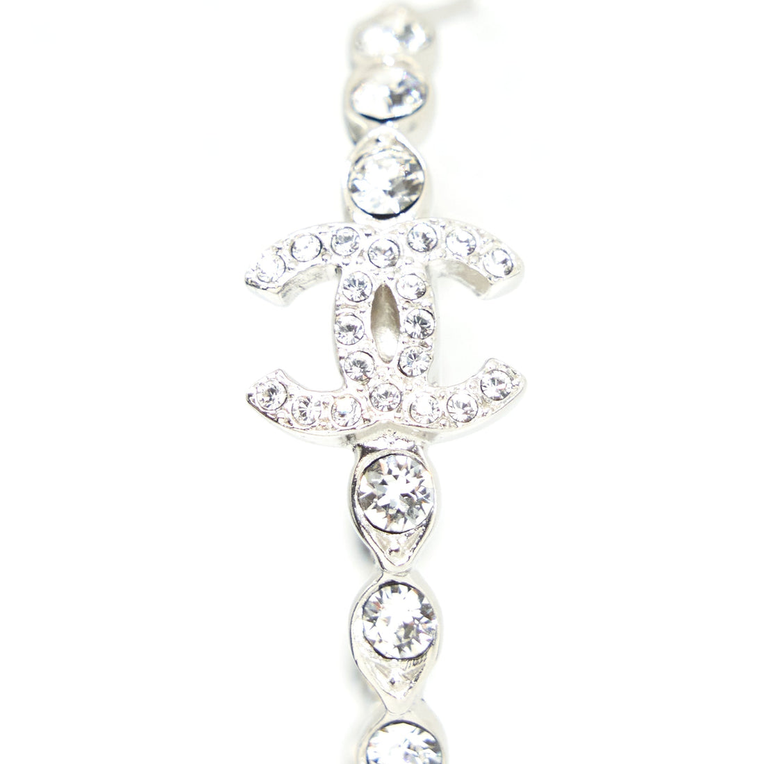 Chanel Round CC Earrings Crystal