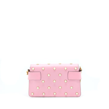 Gucci Pearl Studded Mini Broadway Bee Shoulder Bag Pink
