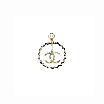 Chanel Giant Round CC Earring Black/Gold Tone