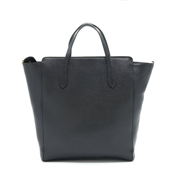 Gucci Grained calfskin Tote Bag Black with long strap