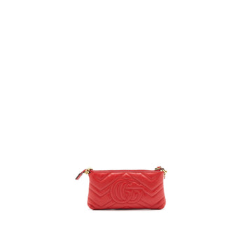 Gucci marmont mini pouch with chain red