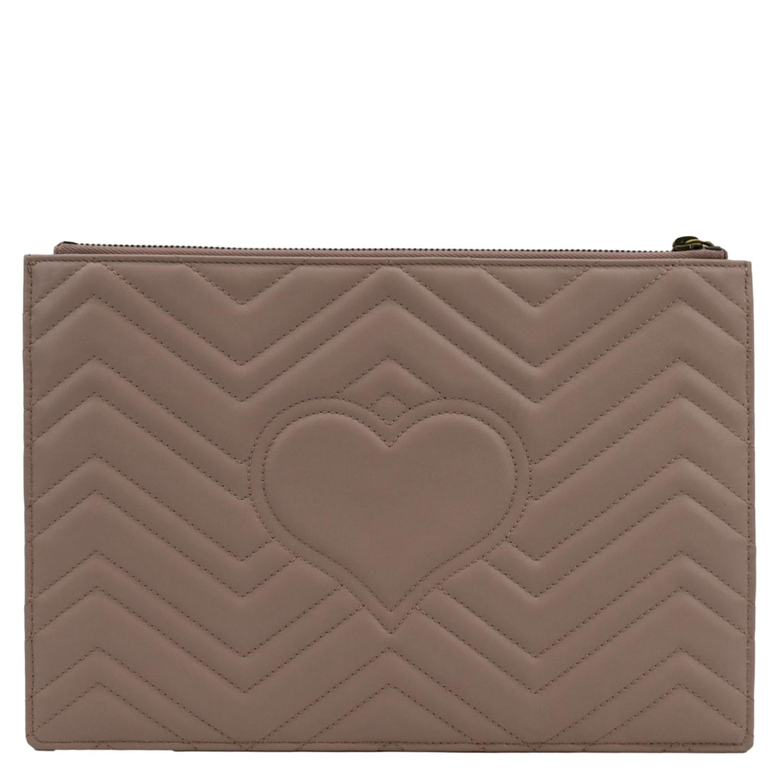 GUCCI GG Marmont Quilted Leather Zip Pouch Bag Pink 476440