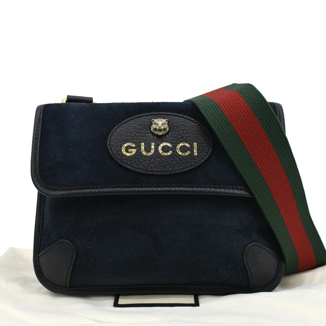 GUCCI Neo   Suede Crossbody Bag Blue 501050
