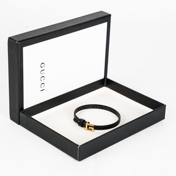 Gucci Leather Bracelet with Square G