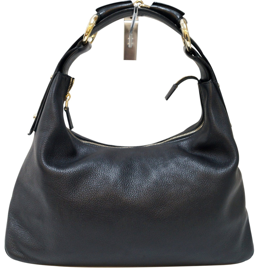 GUCCI Black Leather Horsebit Hobo Bag