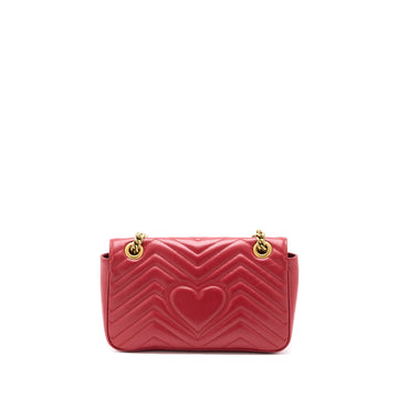 Gucci Small GG Marmont Matelasse Shoulder Bag Calfskin Red