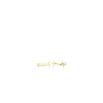 Chanel Coco/Chanel Letter Earrings Crystal Light Gold Tone