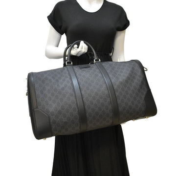 GUCCI Large Carry-On Soft GG Supreme Canvas  Duffle Bag Black 478323