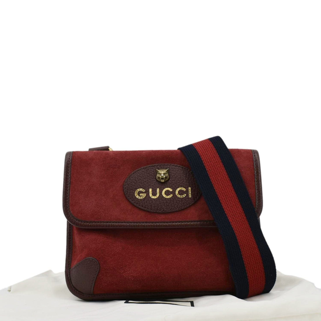 GUCCI Neo   Suede Crossbody Bag Red 501050