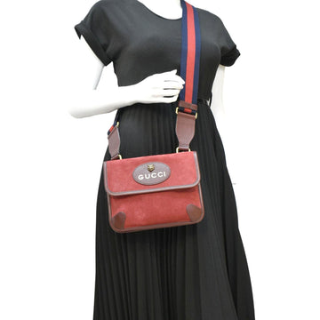 GUCCI Neo   Suede Crossbody Bag Red 501050