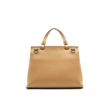 Gucci Bamboo Daily Leather Top Handle Bag Beige