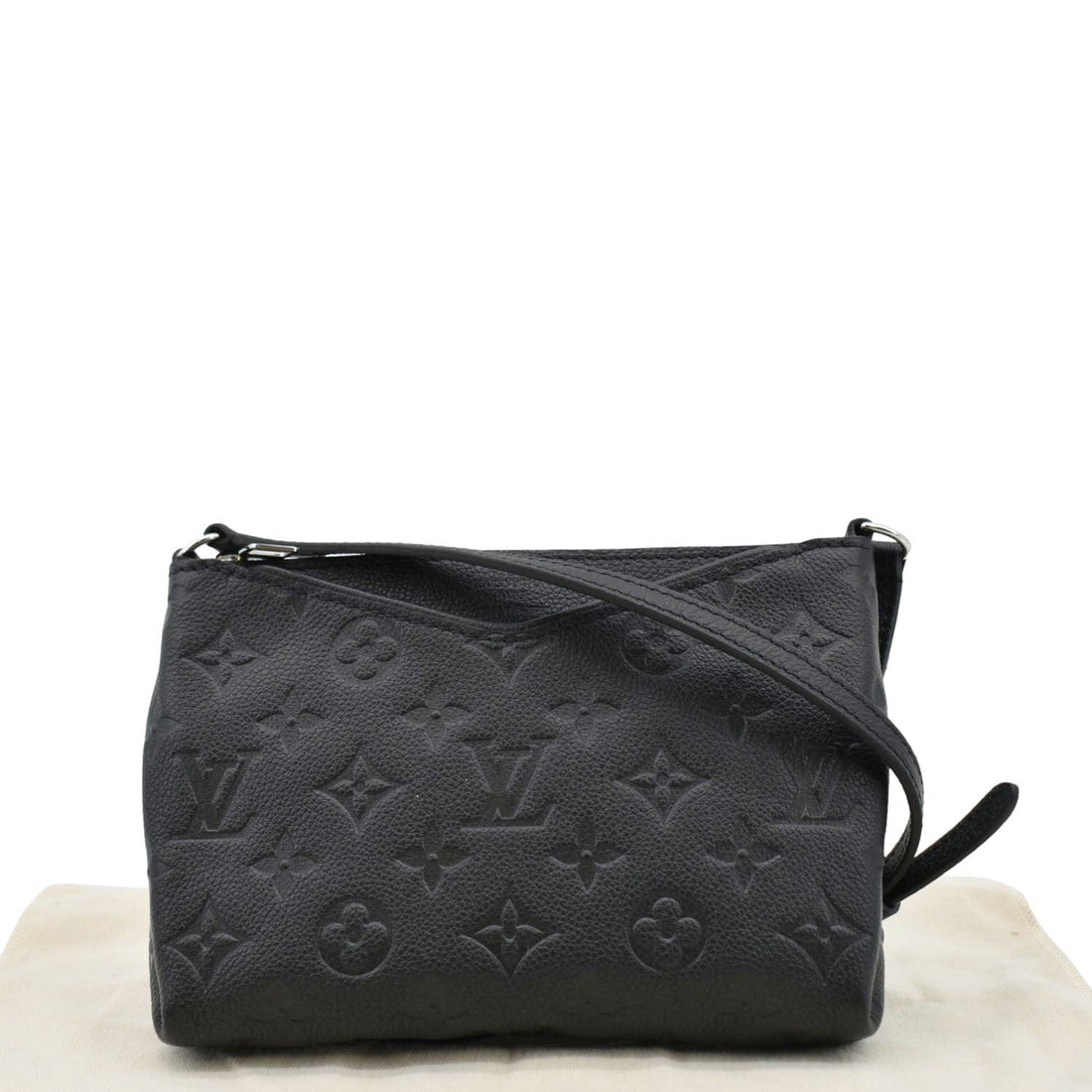 LOUIS VUITTON Pallas Monogram Empreinte Clutch Crossbody Bag Black