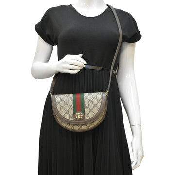 GUCCI Ophidia Mini GG Supreme Canvas Shoulder Bag Beige 757309