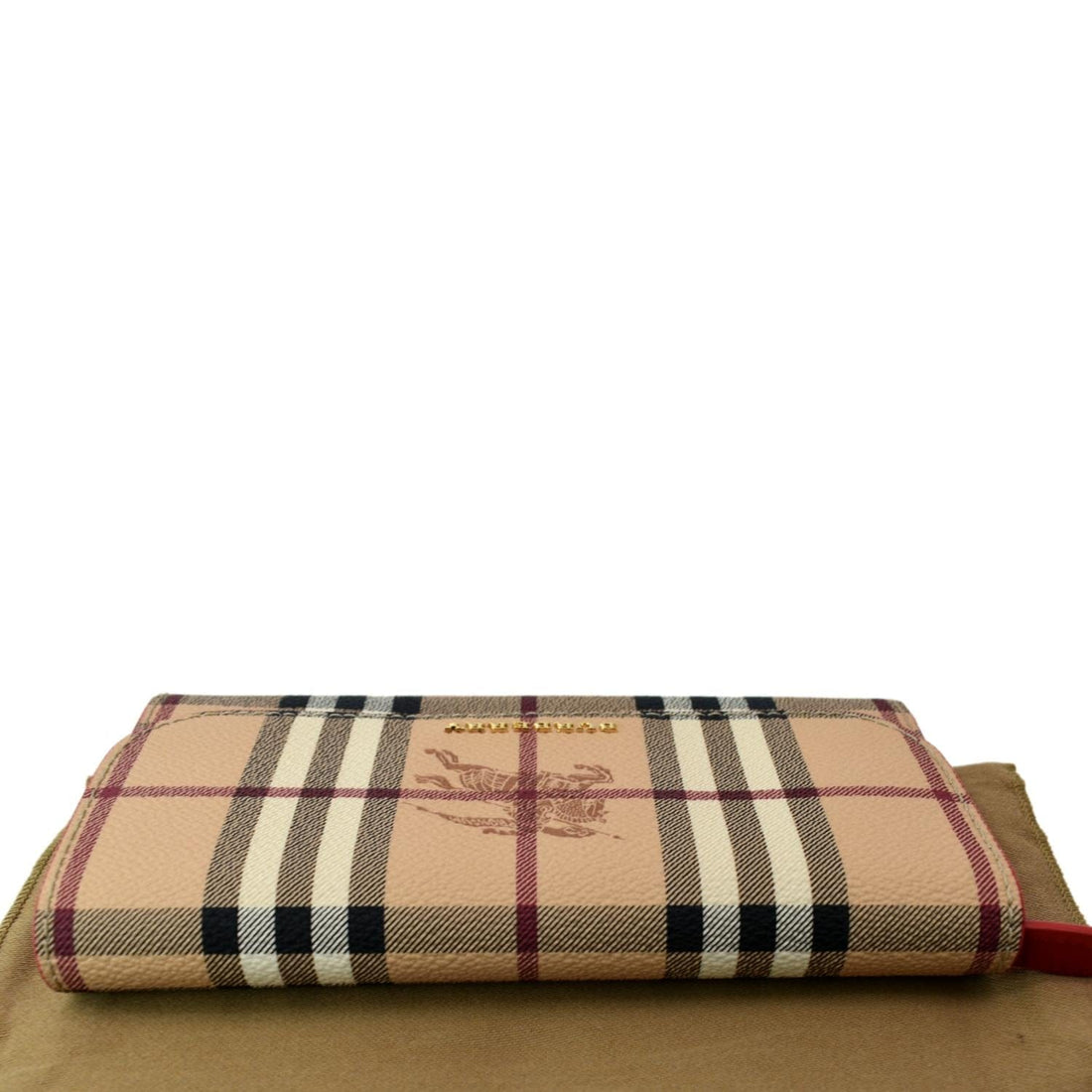 BURBERRY Haymarket Ho  Check Clutch Wallet Beige