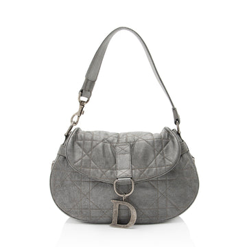 Dior Metallic Cannage Lambskin Flap Shoulder Bag
