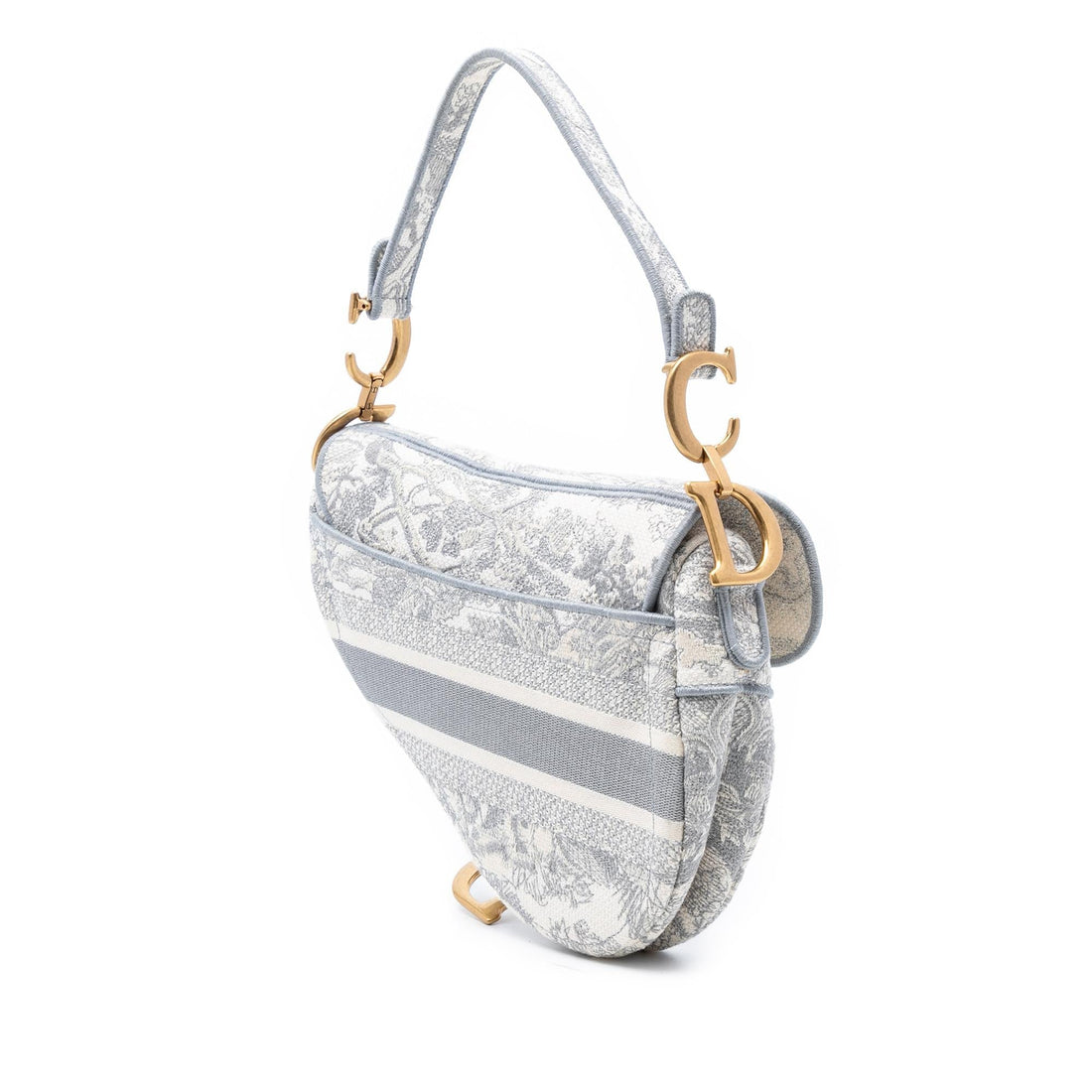 Dior Canvas Embroidered Toile de Jouy Saddle Bag