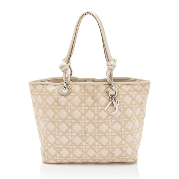 Dior Canvas Knot Cherie Shopping Tote (SHF-87QxeJ)