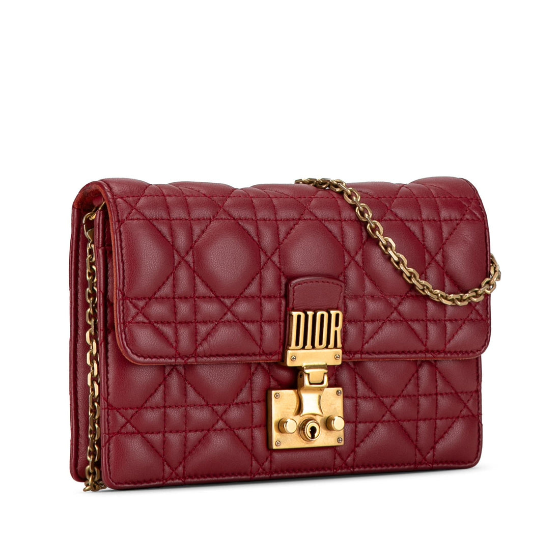 Dior Lambskin Cannage DiorAddict Wallet on Chain (SHG-ZucAi9)