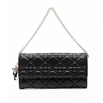 Dior Lambskin Cannage Lady Dior Wallet On Chain