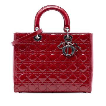 Dior Large Patent Cannage Lady Dior