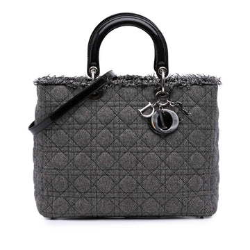 Dior Large Tweed Cannage Lady Dior