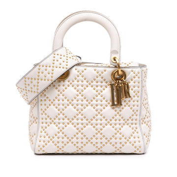 Dior Medium Calfskin Cannage Studded Supple Lady Dior