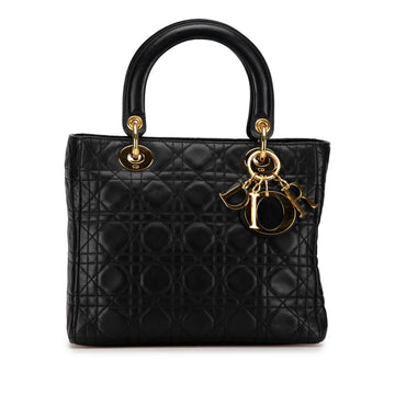 Dior Medium Lambskin Cannage Lady Dior (SHG-FDMEKC)