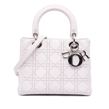Dior Medium Lambskin Cannage Studded Lady Dior