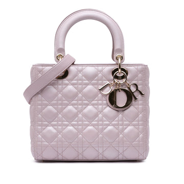 Dior Medium Pearlescent Lambskin Cannage Lady Dior