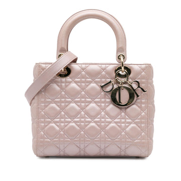 Dior Medium Pearlescent Lambskin Cannage Lady Dior
