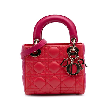 Dior Mini Bicolor Lambskin Cannage Lady Dior