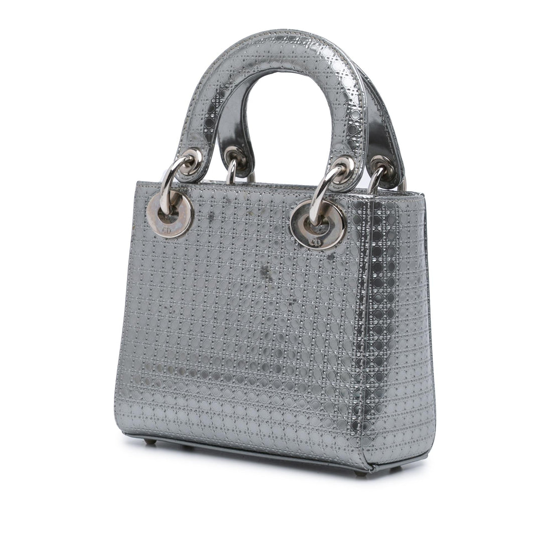 Dior Mini Metallic Patent Microcannage Lady Dior