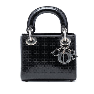 Dior Mini Metallic Patent Microcannage Lady Dior