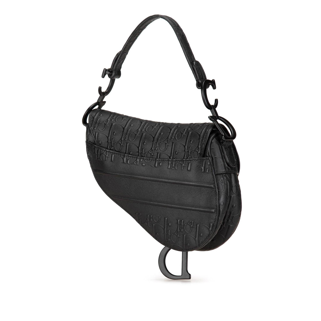 Dior Mini Oblique Embossed Calfskin Saddle Bag