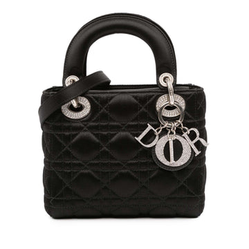 Dior Mini Satin Cannage Swarovski Crystal Lady Dior