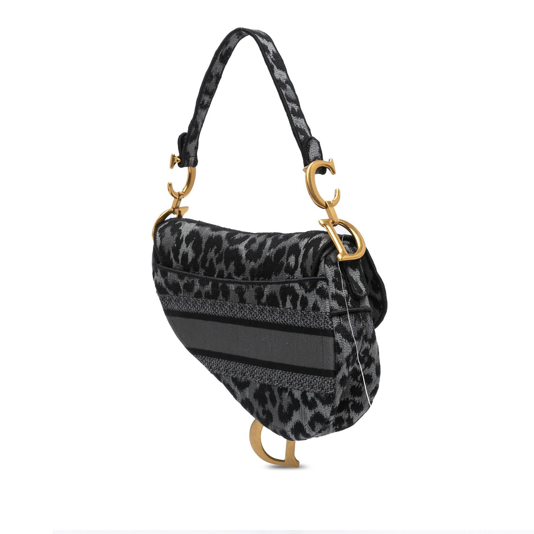 Dior Mizza Embroidered Canvas Leopard Saddle Bag