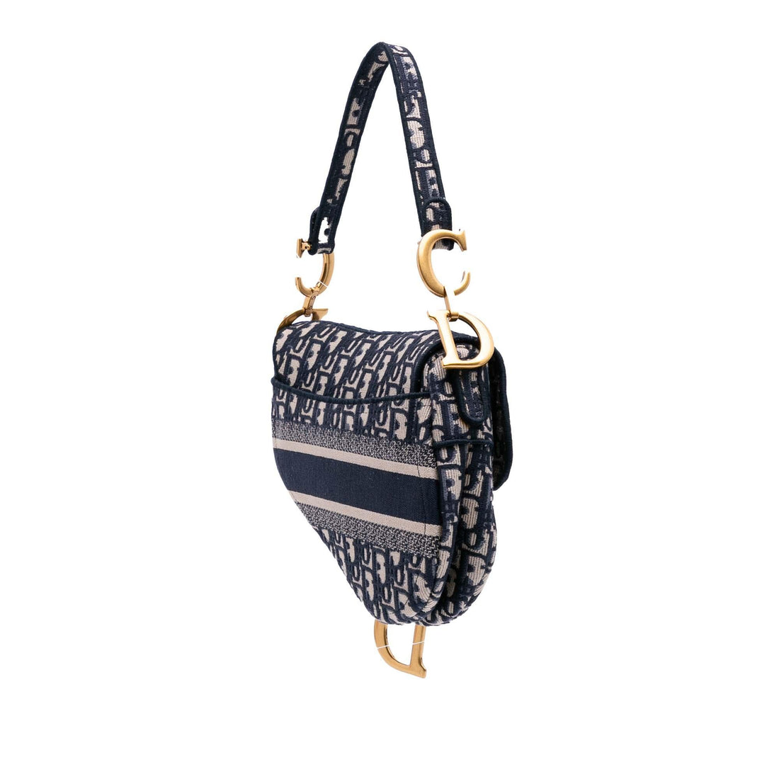 Dior Oblique Embroidered Canvas Saddle Bag