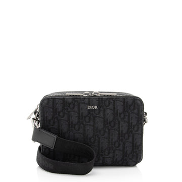 Dior Oblique Double Zipped Pouch Crossbody