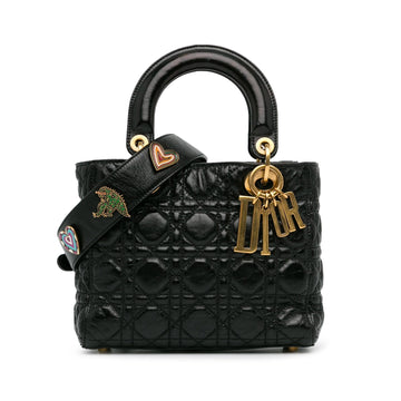 Dior Small Crinkled Patent Cannage Lucky Badges My Lady Dior (SHG-RZhaEd)