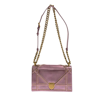 Dior Small Studded Metallic Patent Diorama Flap (SHG-d9sLuM)