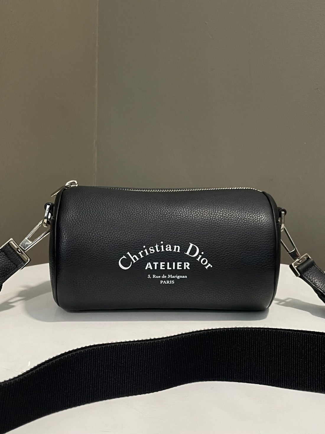 Dior Atelier Roller Messenger Bag Black Grained
