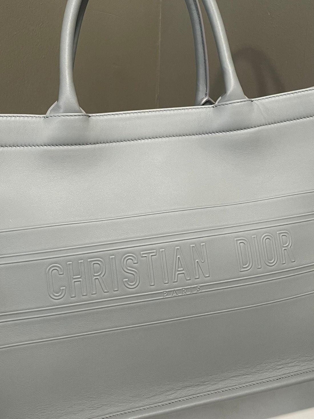 Dior Book Tote bag Grey Embossed Leather