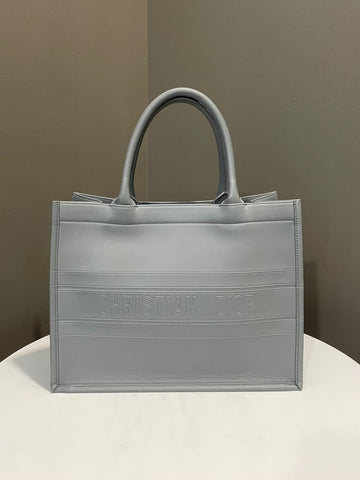 Dior Book Tote bag Grey Embossed Leather