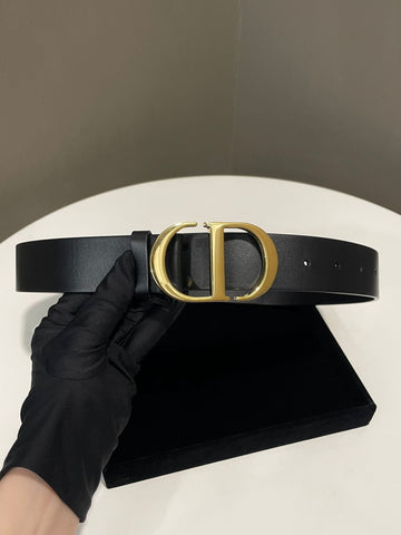 Dior CD Belt  Black Leather