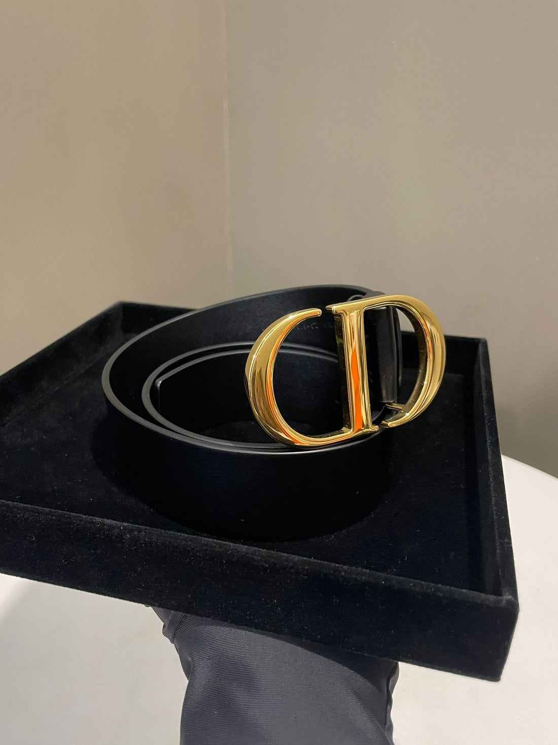 Dior CD Belt  Black Leather