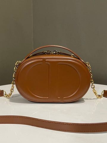 Dior CD Signature Camera Bag Dark Tan Calf